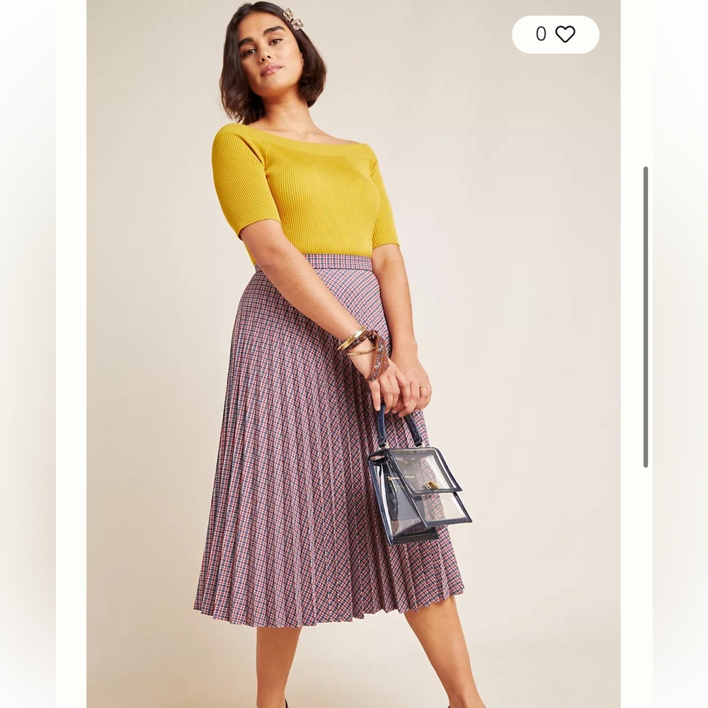 Maeve Wilma Pleated  Midi Skirt size 4